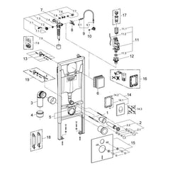 Onderdelentekening Grohe 4-In-1 (2 Verpakkingen) , 1,13 m installatiehoogte 38750001