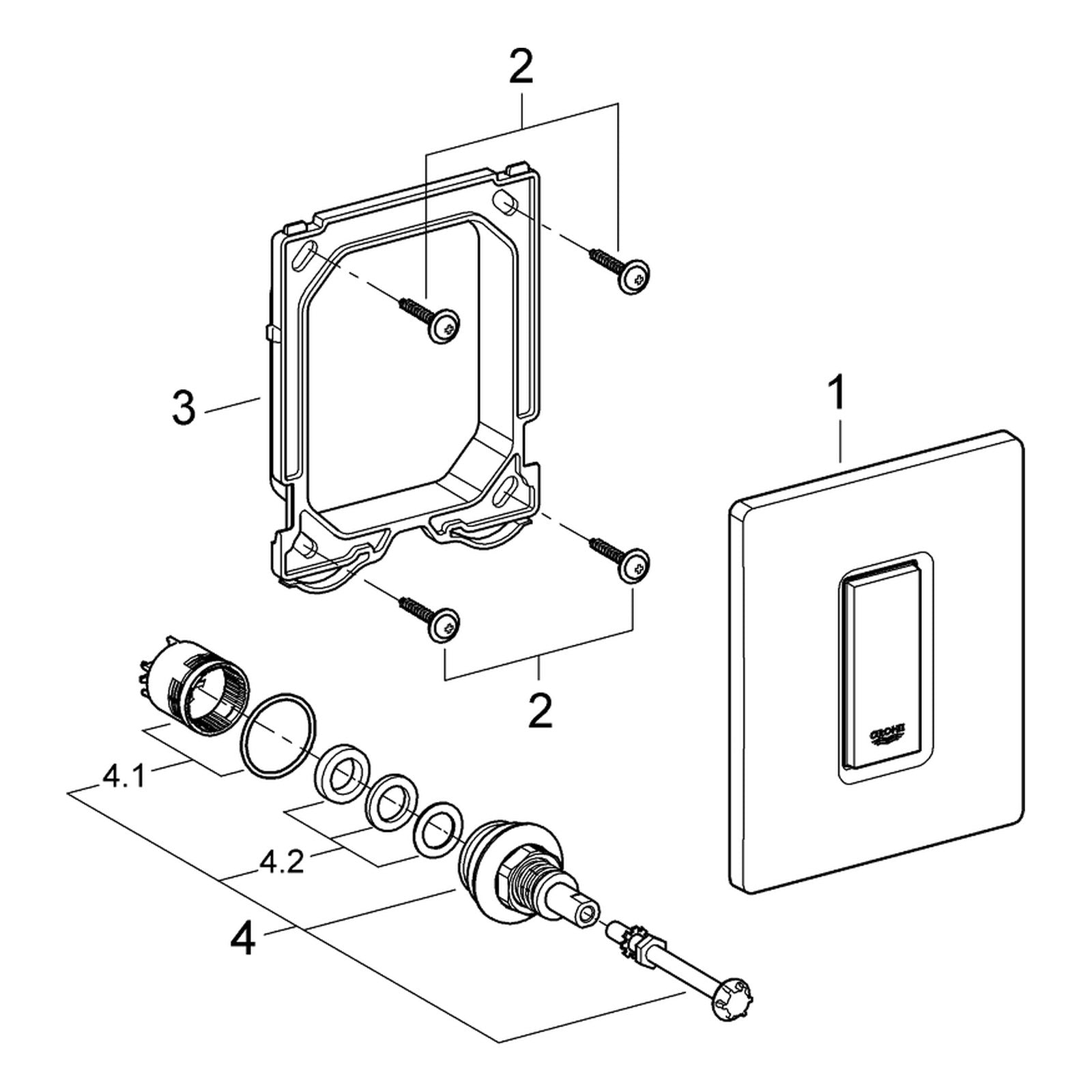 Onderdelentekening Grohe Skate Cosmopolitan bedieningsplaat