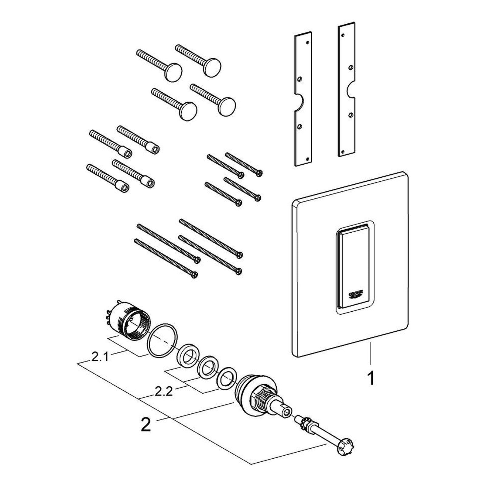 Onderdelentekening Grohe Skate Cosmopolitan bedieningsplaat