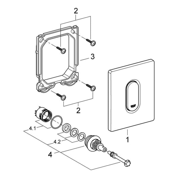 Onderdelentekening Grohe Arena Cosmopolitan bedieningsplaat