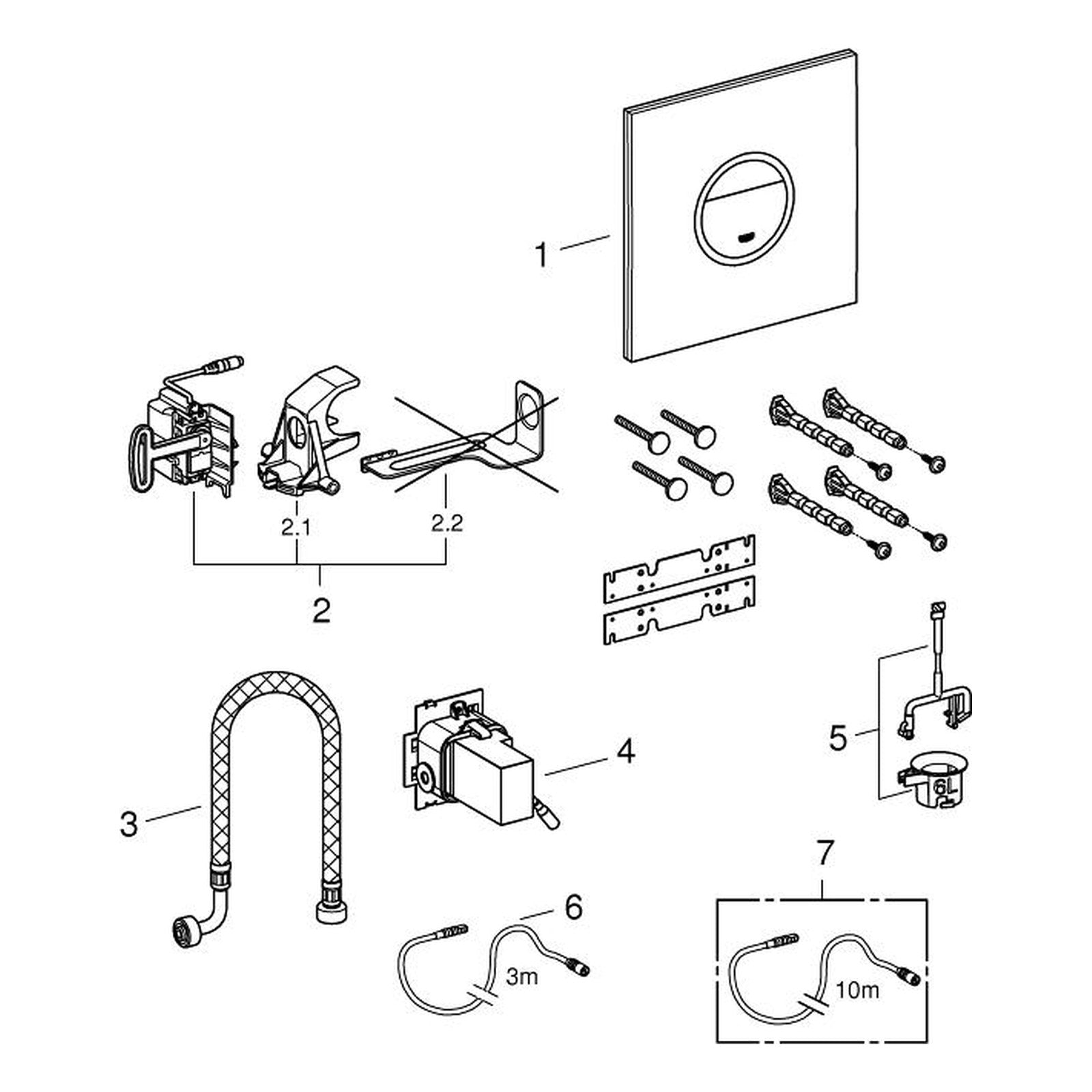 Onderdelentekening Grohe Veris Light bedieningsplaat