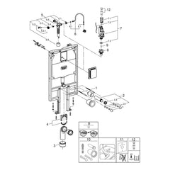 Onderdelentekening Grohe Rapid SL WC element, 1,13 m installatiehoogte