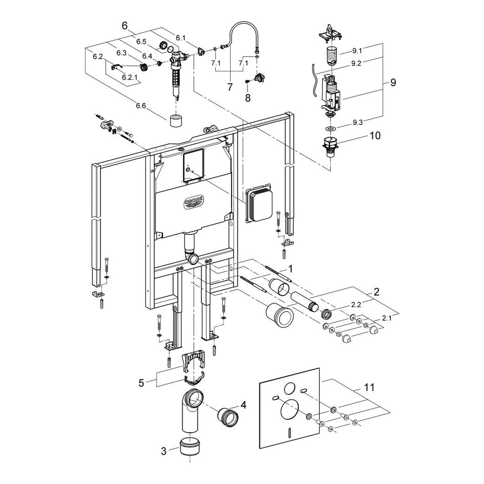 Onderdelentekening Grohe rapid SL WC element