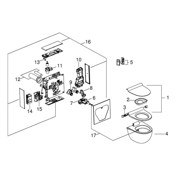 Onderdelentekening Grohe Sensia IGS douche-WC