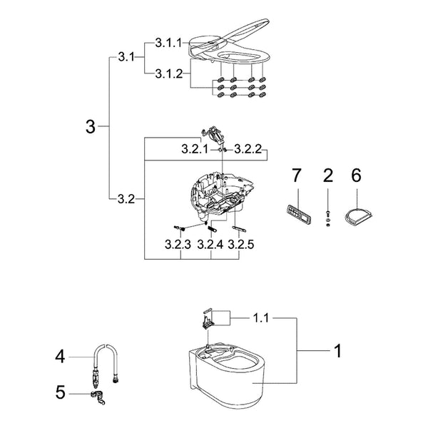 Onderdelentekening Grohe Sensia Arena douche-WC