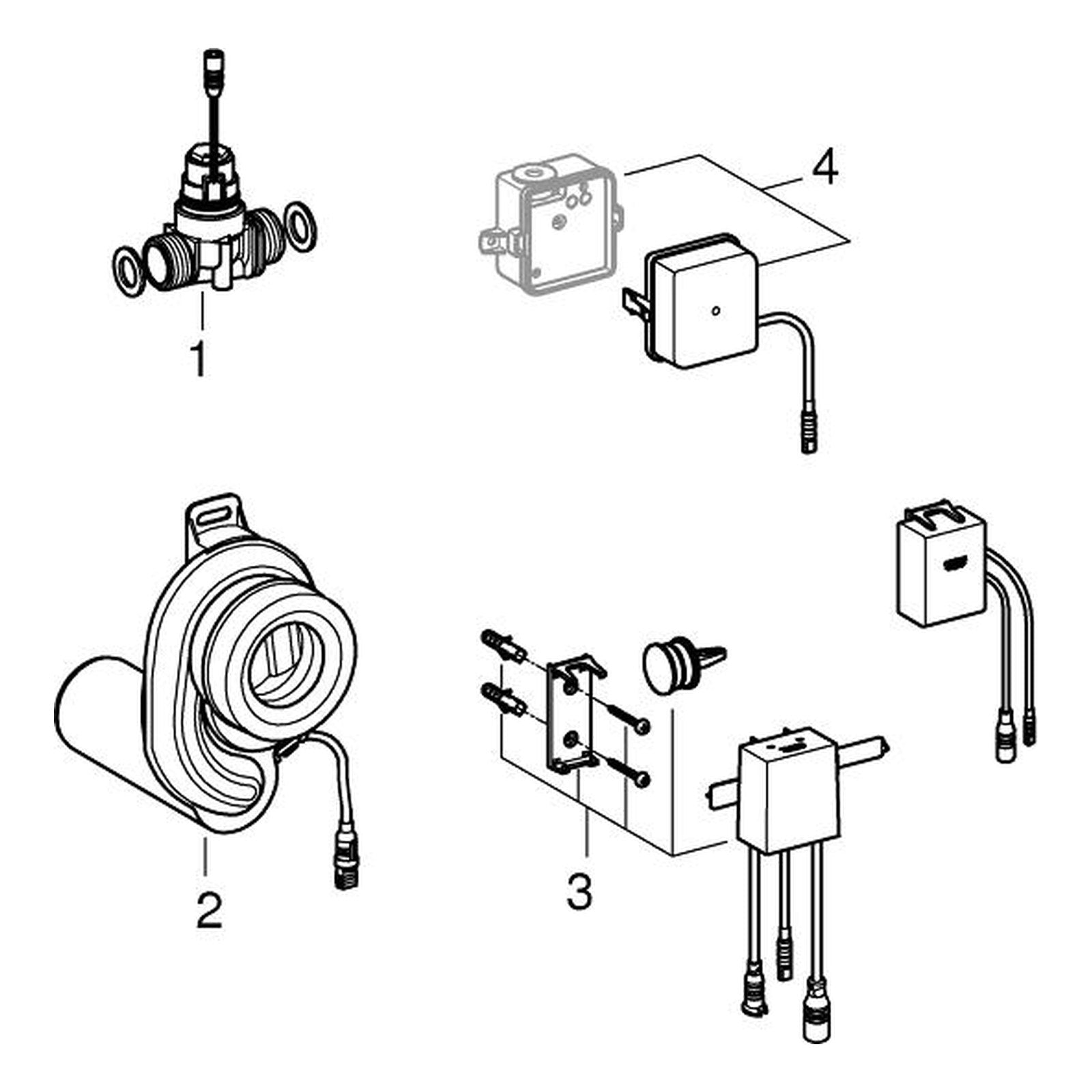 Onderdelentekening Grohe temperatuursensor met Bluetooth voor urinoir