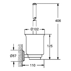 Maattekening Grohe Sinfonia closetborstelset
