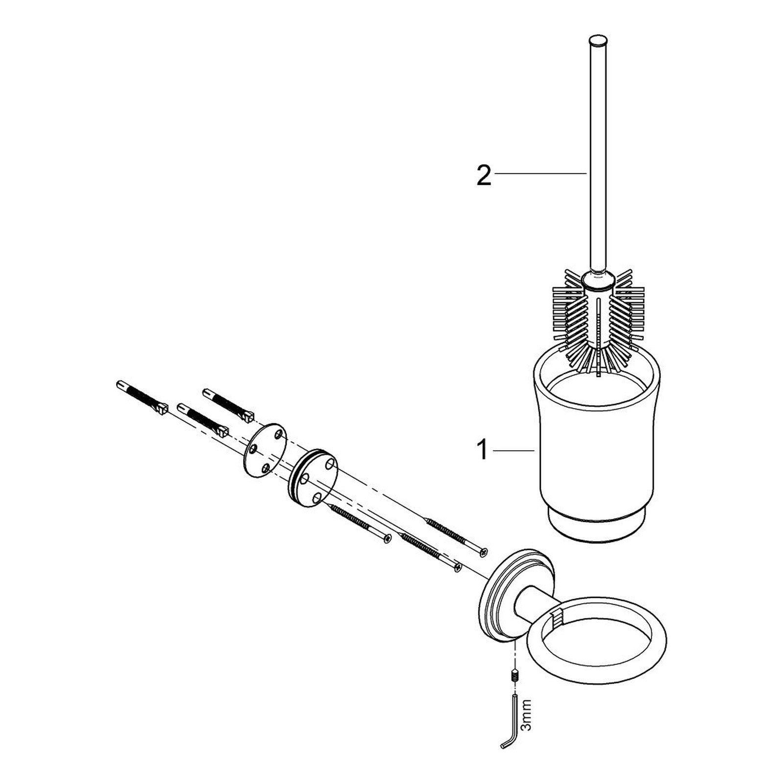 Onderdelentekening Grohe Sinfonia closetborstelset