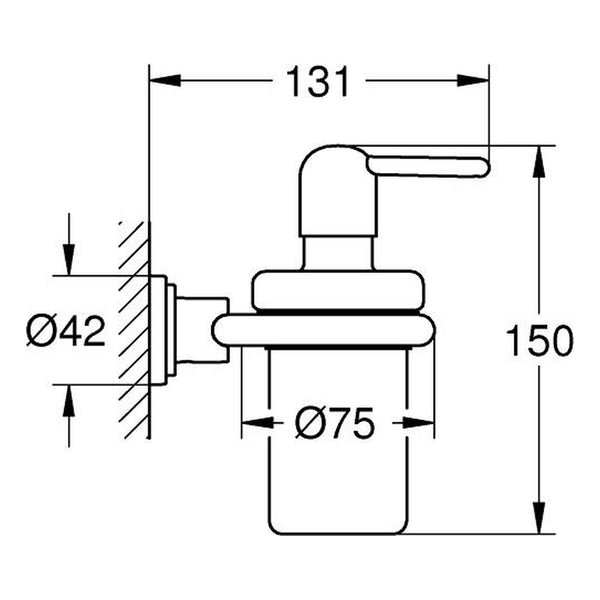 Maattekening Grohe Atrio zeepdispenser