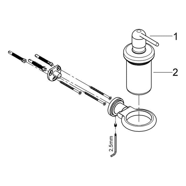 Onderdelentekening Grohe Atrio zeepdispenser