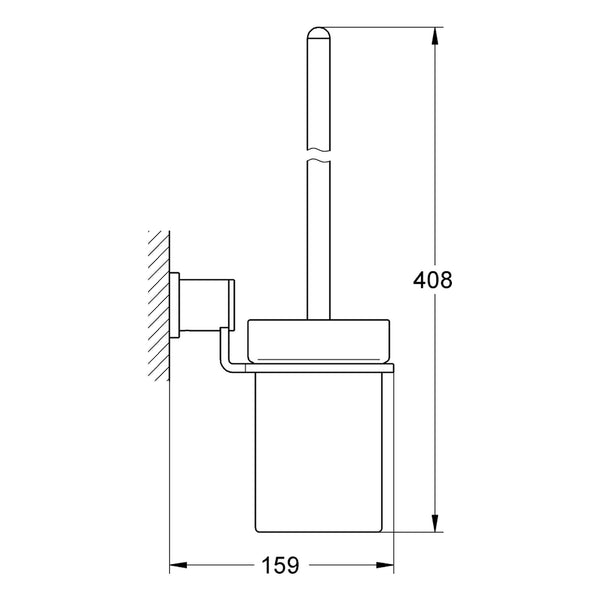 Maattekening Grohe Allure closetborstelset