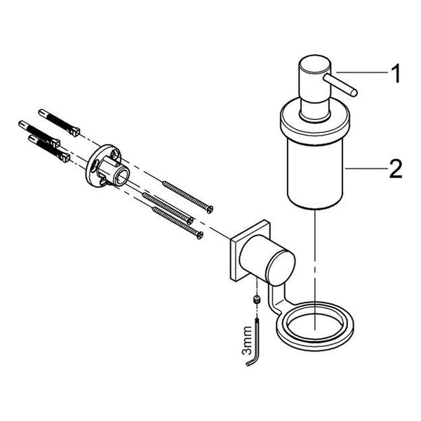 Onderdelentekening Grohe Allure zeepdispenser