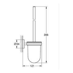 Maattekening Grohe Essentials closetborstelset