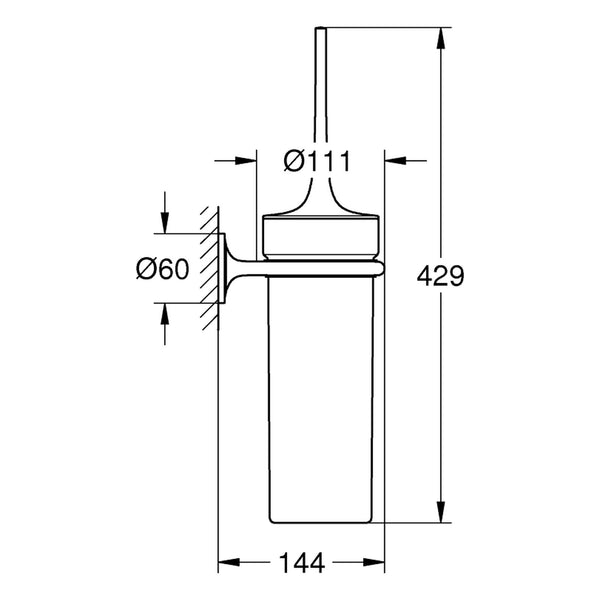 Maattekening Grohe Veris closetborstelset