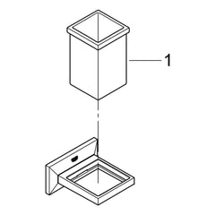 Onderdelentekening Grohe Allure Brilliant houder met glas