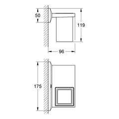 Maattekening Grohe Allure Brilliant plankje met glas