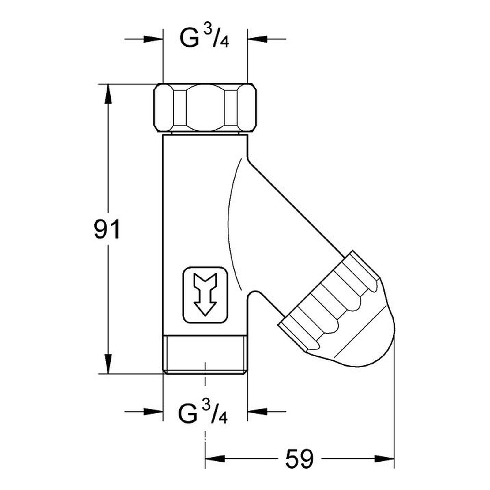 Maattekening Grohe Eggemann filter-koppeling