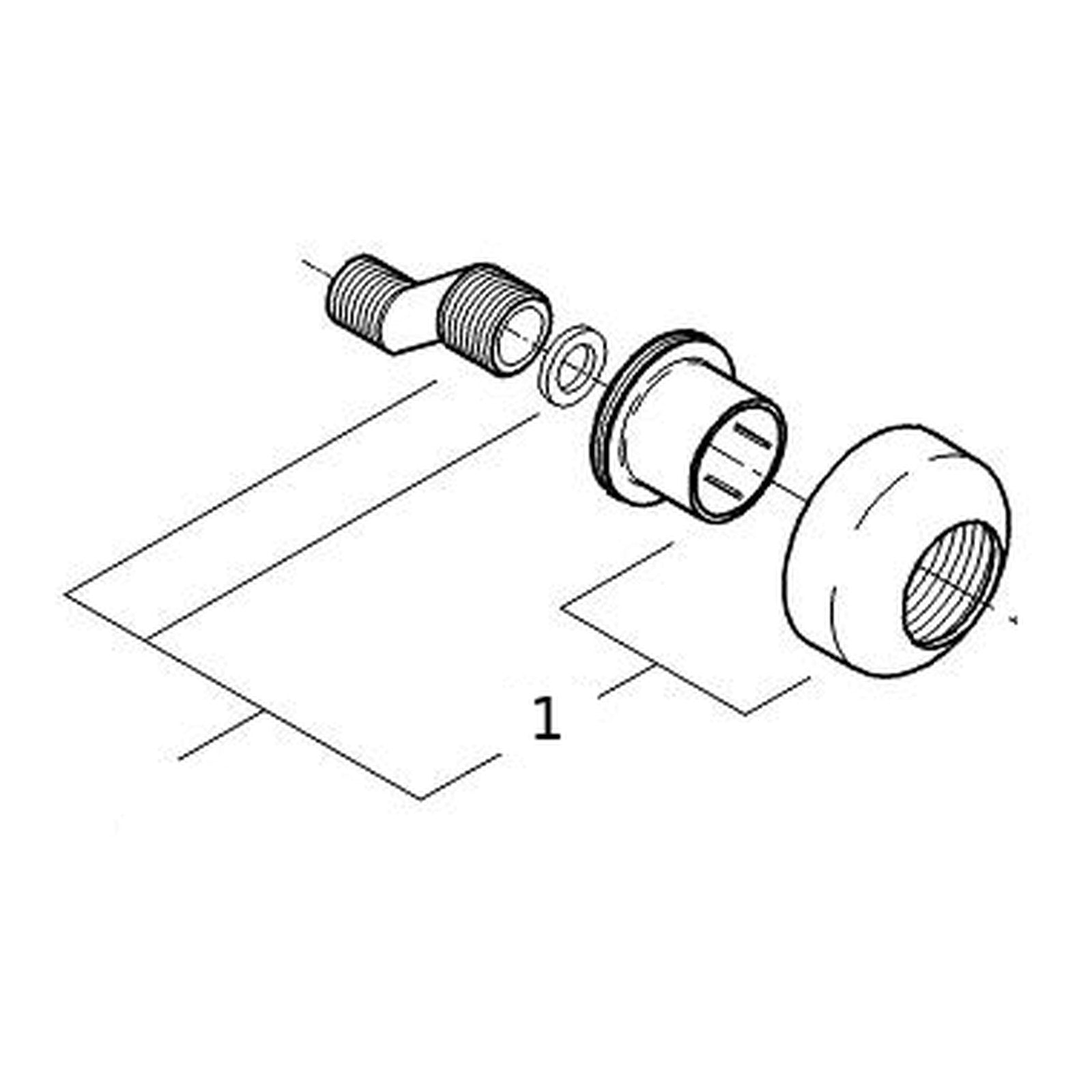 Onderdelentekening Grohe afgedekte S-koppeling 1/2
