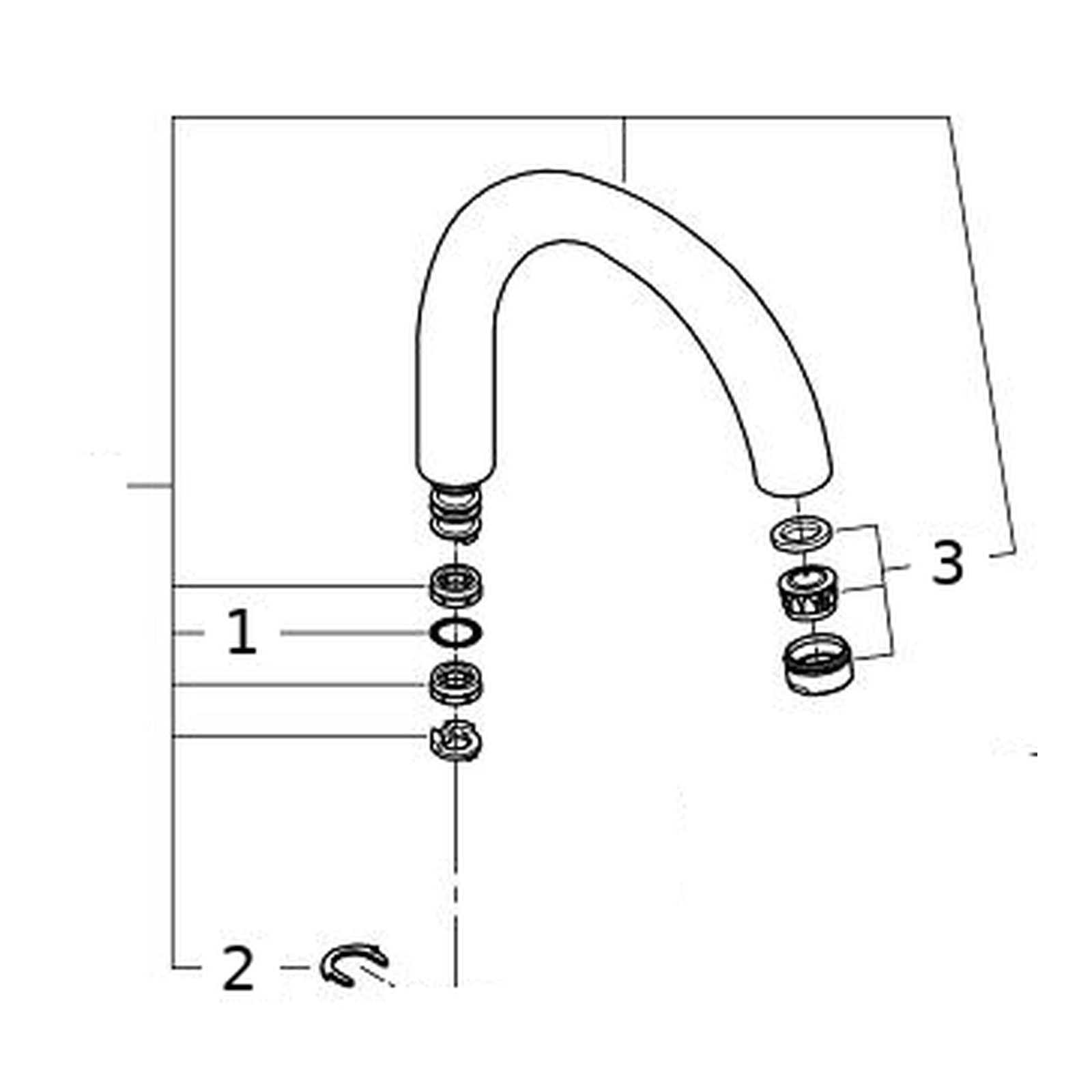 Onderdelentekening Grohe gegoten uitloop 175 mm voor Sentosa, Aria en Eurostyle