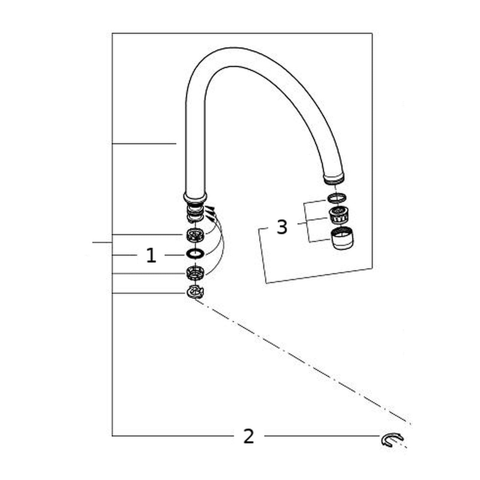 Onderdelentekening Grohe draaibare uitloop 239 mm voor Eurostyle en Eurosmart chroom