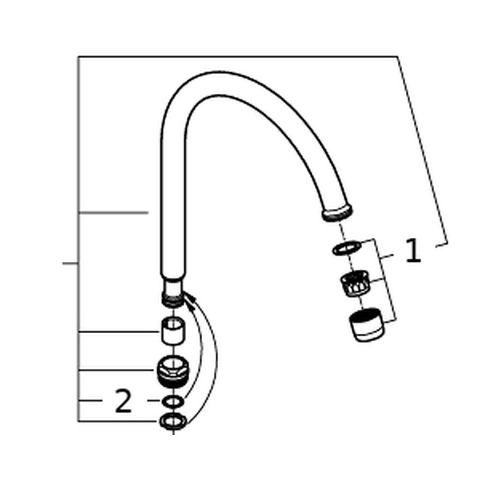Onderdelentekening Grohe uitloop 182 mm voor Costa S en Costa L keukenkraan