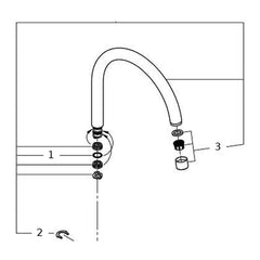 Onderdelentekening Grohe draaibare buisuitloop voor Ambi keukenmengkraan