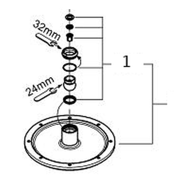 Onderdelentekening Grohe Rainshower Cosmopolitan 210 hoofddouche, chroom