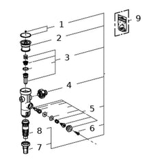Onderdelentekening Grohe Dal Wc-Drukspoeler 3/4