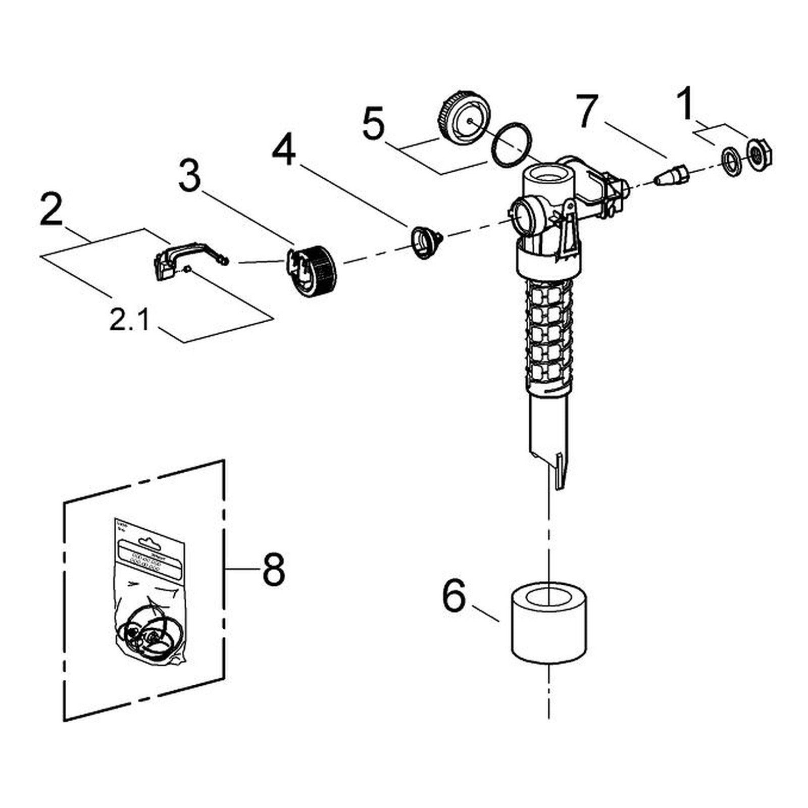 Onderdelentekening Grohe Vlotterkraan