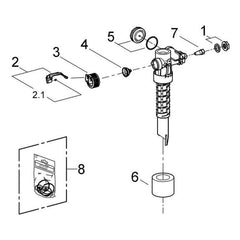 Onderdelentekening Grohe Vlotterkraan