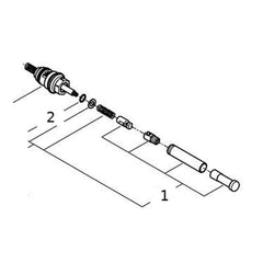 Onderdelentekening Grohe omstelling voor Rapido E inbouw badmengkranen chroom
