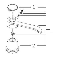 Onderdelentekening Grohe hendel 170 mm voor Eurodisc wandmengkraan