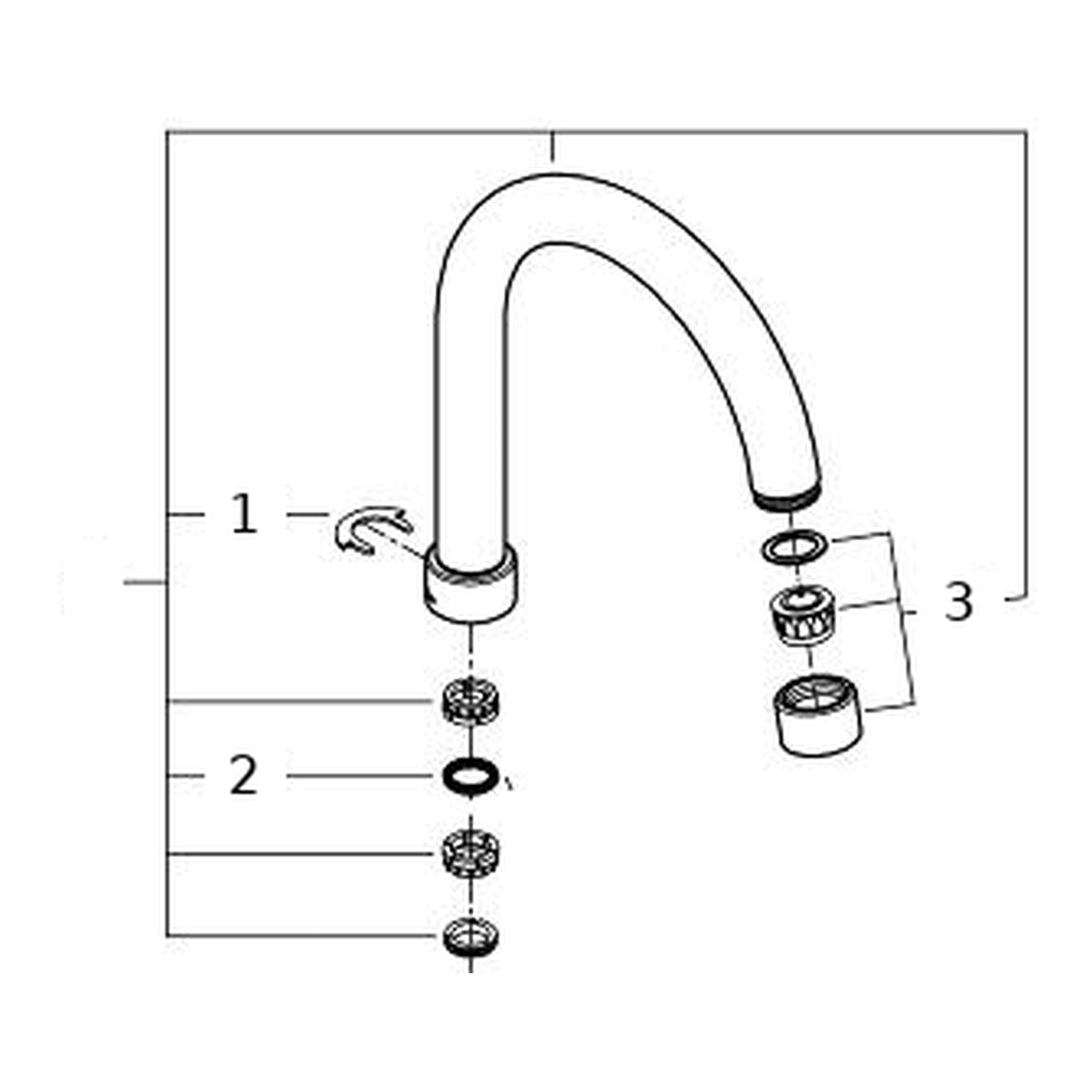 Onderdelentekening Grohe uitloop voor Concetto wastafelmengkraan