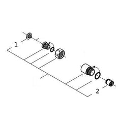 Onderdelentekening Grohe set zitting, terugslagklep en moer 1/2