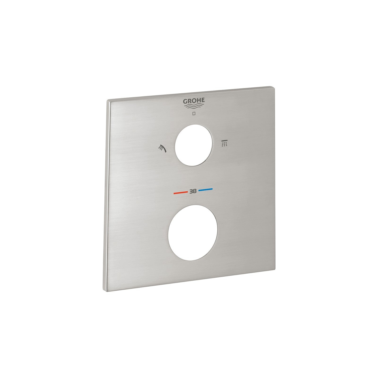 Grohe rozet vierkant voor inbouwthermostaat Supersteel