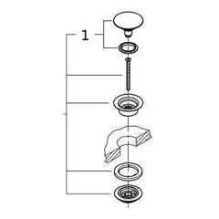 Onderdelentekening Grohe afvoergarnituur push open chroom