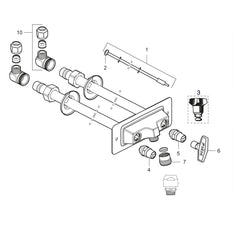 FM Mattsson Vorstvrije buitenmengkraan (warm en koud water) met sleutelbediening  70 x 180 mm