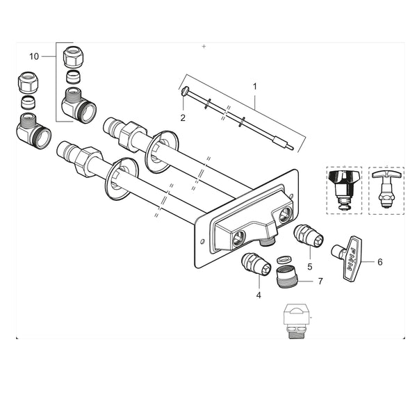 FM Mattsson Vorstvrije buitenmengkraan (warm en koud water) met sleutelbediening  70 x 180 mm