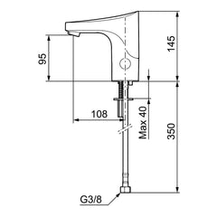 FM Mattsson 9000E Tronic elektronische wastafelkraan voor voorgemengd water, netvoeding, chroom