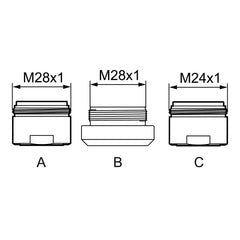 FM Mattsson perlator M24 buitendraad, zonder begrenzing, chroom 29302410