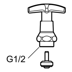 FM Mattsson kraanbovendeel G1/2 warm water voor Rogen, met metalen greep, chroom 35071001