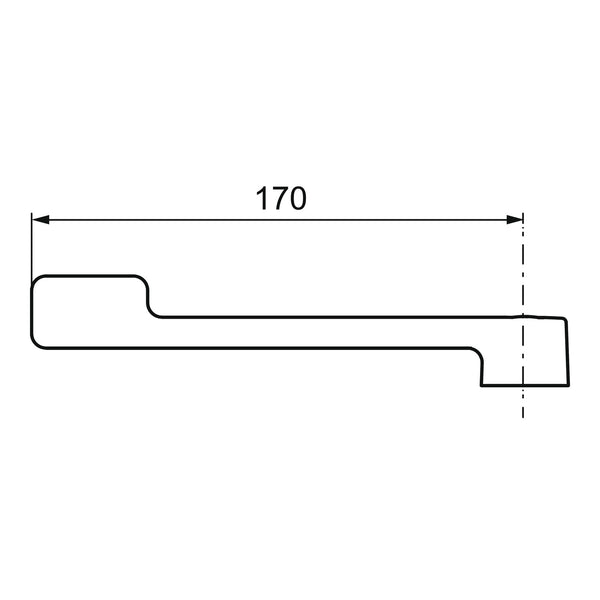 FM Mattsson hendel L=170 mm voor 9000E veiligheidsmengkraan 8262, chroom 35323000
