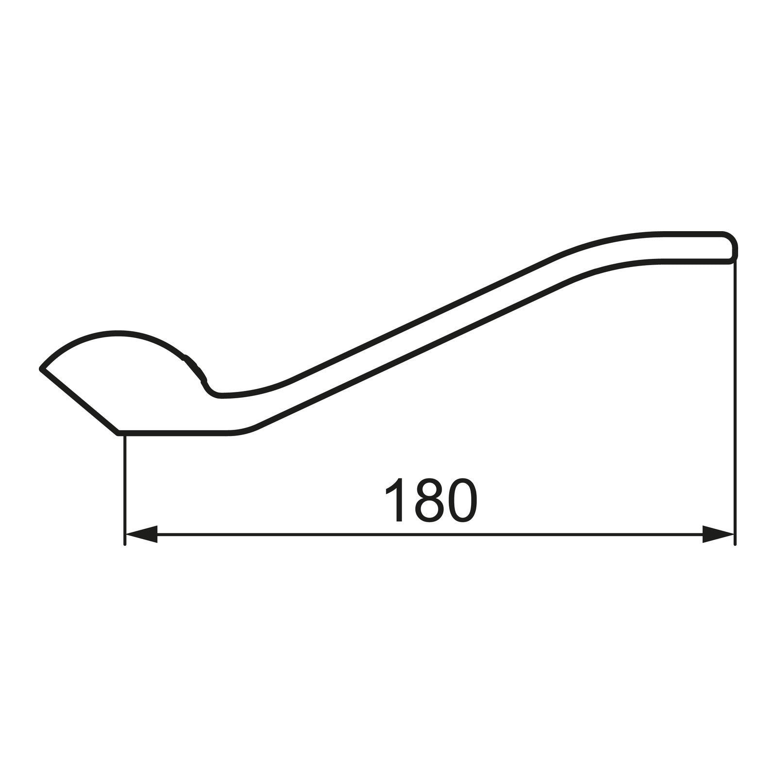 FM Mattsson hendel 180 mm voor 9000E eengreepsmengkranen, chroom 58501800