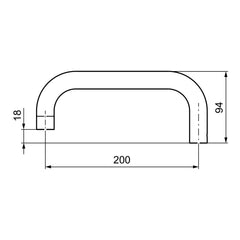 FM Mattsson vaste uitloop voor Tronic wandkraan, L=200 mm, chroom 58672000