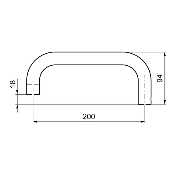 FM Mattsson vaste uitloop voor Tronic wandkraan, L=200 mm, chroom 58672000