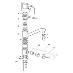 FM Mattsson keramische cartouche, geen koudstart (rode ring), voor Garda keukenkranen 59110009
