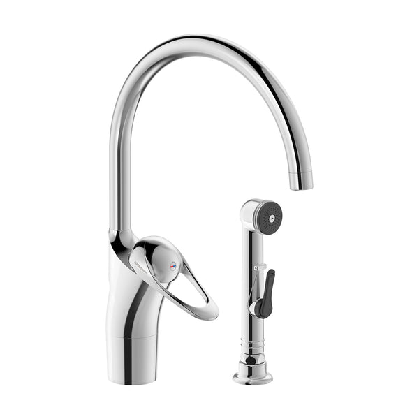 FM Mattsson 9000E II keukenkraan met zelfsluitende handdouche, 3/8