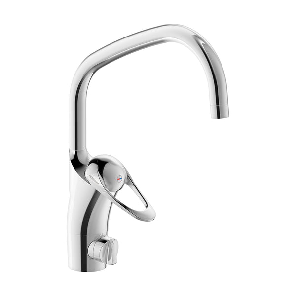 FM Mattsson 9000E III keukenmengkraan met vaatwasserkraan, draaibare uitloop en Cold Start, chroom