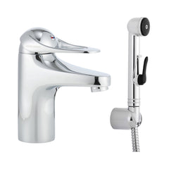 FM Mattsson 9000E II wastafelkraan met zelfsluitende handdouche, 3/8