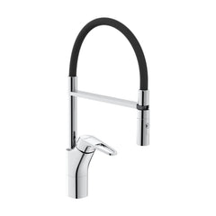 FM Mattsson Siljan flexi keukenmengkraan met slang en handdouche, Cold Start, chroom